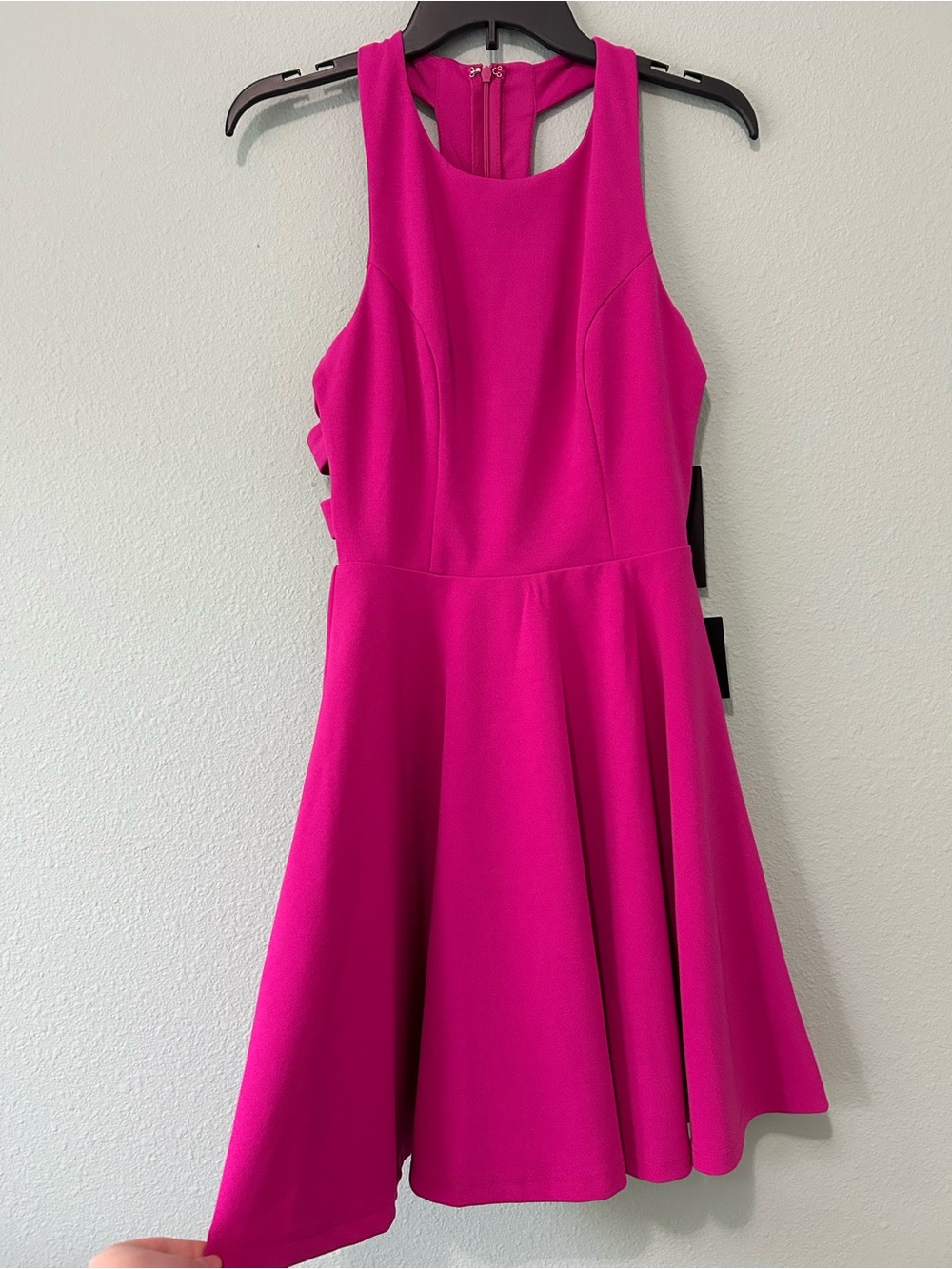 Lulus Call Back Fuchsia Pink Backless fit and flare Skater mini Dress size S - Picture 10 of 12